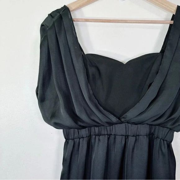 BCBGeneration Womens XS Black Layered Satin Sheath Dress Party Cocktail  Evening - Picture 3 of 11